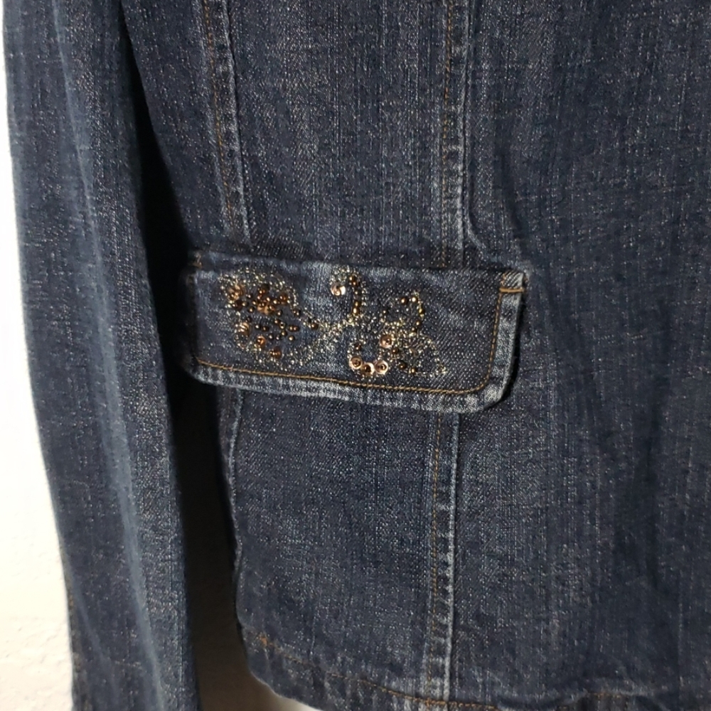Bob Mackie Large Denim Blazer - Picture 4 of 7